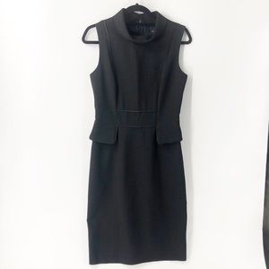 David Miester Black Cowl Neck Sheath Dress Size 8